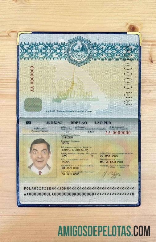 Foto do passaporte do Laos amostra